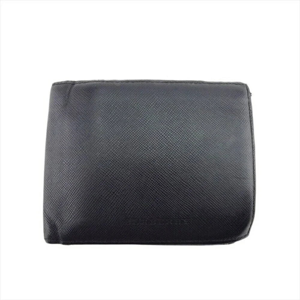 Burberry Bi -fold wallet embossed leather Authentic USED - Picture 2 of 9